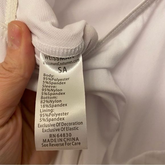 Weissman dance costume LOVE ME AGAIN 10156 Asymmetrical white SA-Small adult - Picture 10 of 11